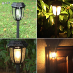 Set 4 lampi solare RAZO cu senzor de miscare, LED 1200lm, Rezistente la apa, 3 moduri iluminare, Exterior, 50x12x12 cm