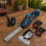 Foarfeca electrica 2 in 1 pentru gradina RAZO, Acumulator 48V, Taiere precisa cu lame interschimbabile, 2 Acumulatori, Design ergonomic, Portabila fara fir