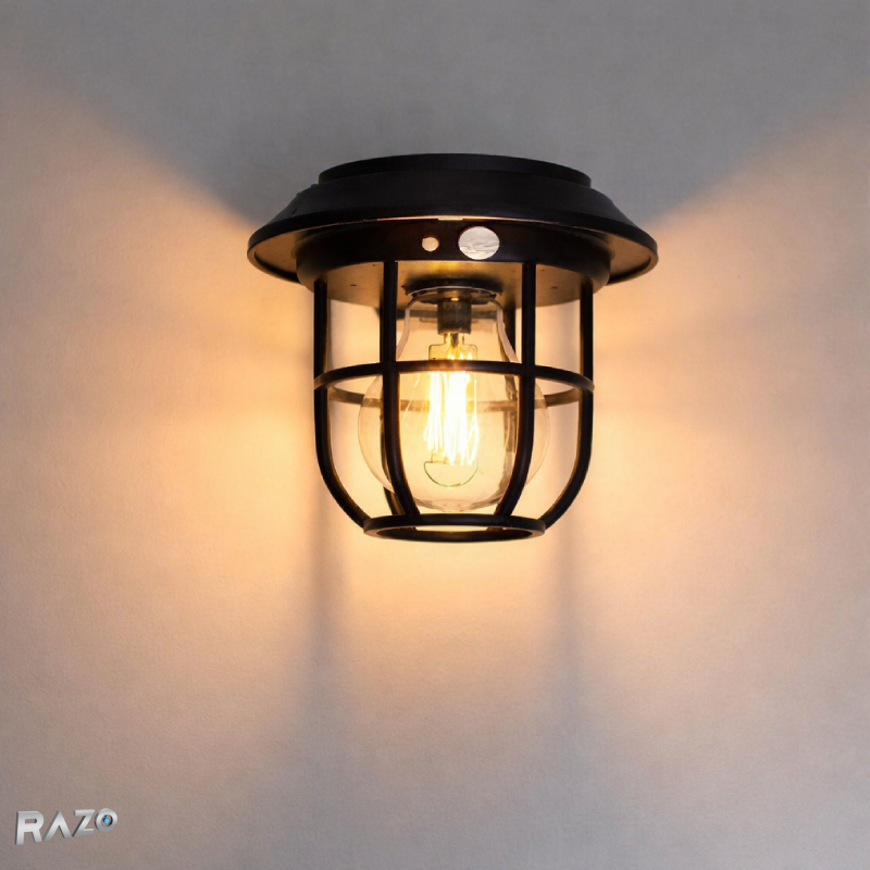 Set 4 lampi solare gradina cu incarcare automata RAZO, Rezistente exterior, LED, Iluminat ambiental exterior, 14,5x12,9x14,1 cm