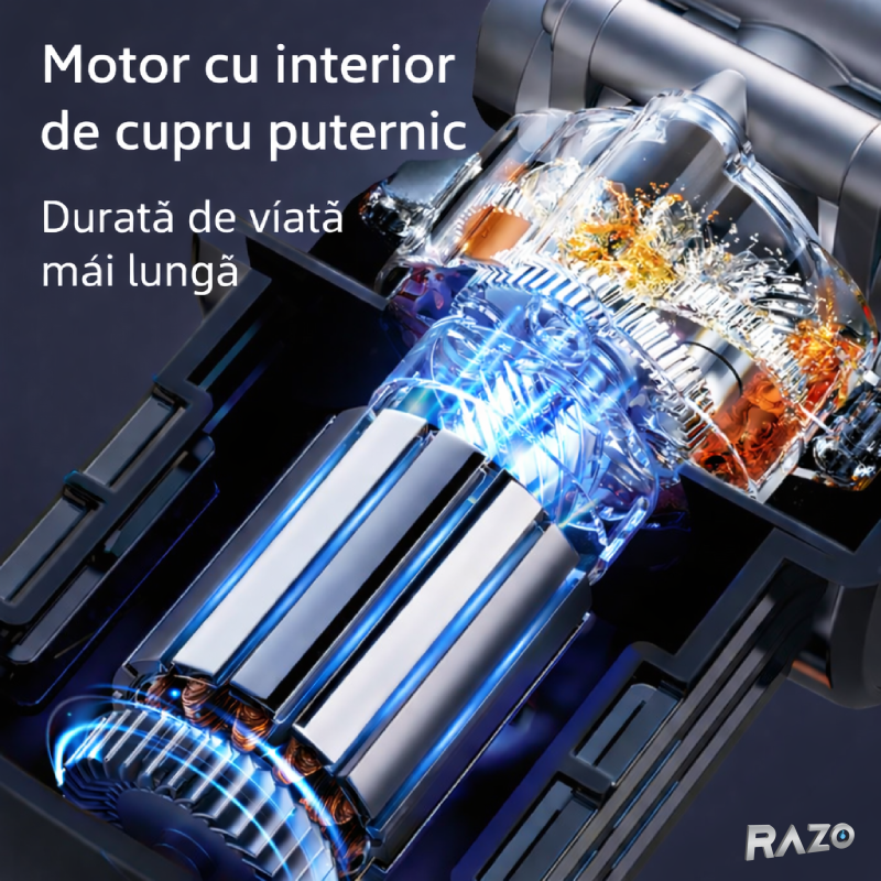 Pistol de spalat portabil cu presiune RAZO, Jet apa puternic, Functie spumare, Acumulatori reincarcabili, Multifunctional
