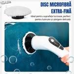Perie electrica rotativa RAZO 9 in 1, 25W, Brat telescopic, 9 capete interschimbabile, Reincarcabila USB Type-C, Curatare baie, bucatarie
