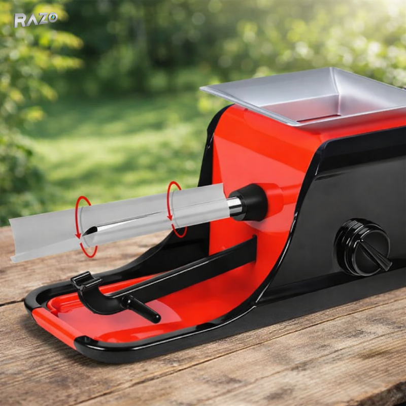 Aparat electric RAZO pentru facut tigari, reglaj densitate in 4 trepte, adaptor 7.5V inclus, compatibil cu tuburi standard
