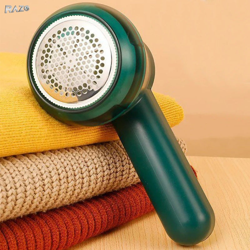 Aparat electric RAZO Sensitive Care 3 pentru indepartarea scamelor, reincarcare USB, design compact si eficient, verde/alb
