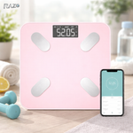 Cantar inteligent Bluetooth RAZO, Analiza corporala completa, Monitorizare sanatate, BMI, Masa musculara, 180 kg, Roz