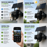Camera Supraveghere 4G 12MP cu Panou Solar Dublu, 4 Camere 4MP, Human Tracking, Audio Bidirectional, IP66 Waterproof, TF Card &amp; Cloud Storage, Control Telefon, Vedere 360°, Baterie Integrata