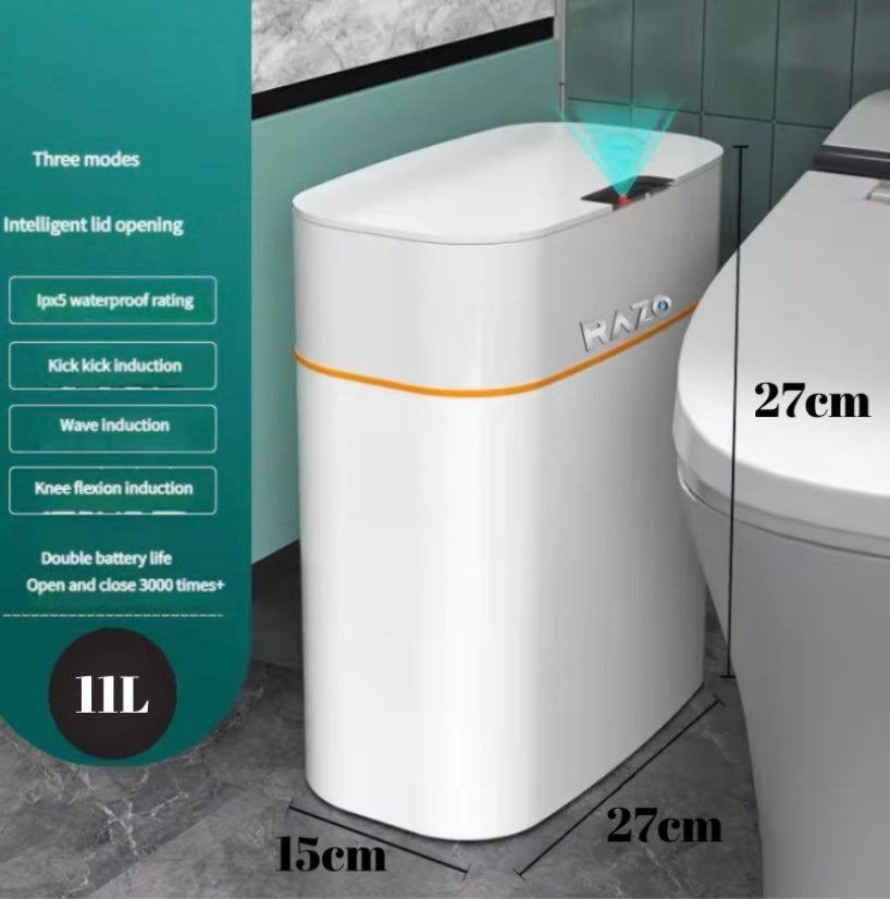 Coș de gunoi RAZO, deschidere automată, 11L, 3 moduri de deschidere, Waterproof, Alb