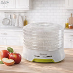 Deshidrator alimente RAZO Casena 240W, 5 tavi transparente, 8 programe presetate, termostat reglabil 35–70°C, uscare uniforma pentru fructe, legume, ciuperci, ierburi aromatice si plante medicinale, protectie la supraincalzire
