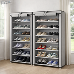 Dulap pantofi dublu cu husa RAZO, 7 niveluri, Capacitate 40kg, Oganizator incaltaminte, Structura metalica rezistenta, Gri