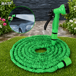 Furtun gradina extensibil 30 metri cu pistol pulverizare RAZO, Multifunctional, Extindere automata si contractare, Material rezistent flexibil, Usor de manevrat, Verde