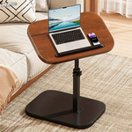 Masa reglabila rotativa cu suport laptop RAZO, Inaltime 48-80 cm, Multifunctionala, Rotativa 360°, Design modern pentru living, birou, Maro