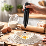 Mixer portabil RAZO cu acumulator, 3 viteze si 2 teluri, ideal pentru frappe, cappuccino si oua, incarcare USB, design compact din inox si ABS, potrivit pentru acasa sau birou, negru