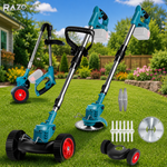 Motocoasa electrica pliabila RAZO, Acumulator 18000 RPM, Telescopica, Tundere eficienta, Design compact fara fir, Tija reglabila, Cap de taiere ajustabil, Acumulator lithium 12V