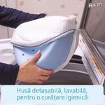 Set 2 perne ortopedice RAZO pentru picioare din spuma cu memorie, Ergonomice pentru genunchi, Aliniere coloana, Husa lavabila, 25x25x5 cm