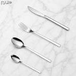 Set tacamuri 24 piese inox premium RAZO, Design elegant, pentru masa zilnica si festiva, Argintiu