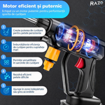 Pistol de spalat portabil cu presiune 2 acumulatori RAZO, Jet apa puternic, Functie spumare, Acumulatori reincarcabili, Multifunctional