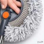 Pamatuf praf extensibil cu maner inox RAZO, 45-180 cm, Cap rotativ, 2 lavete microfibra, pentru curatare eficienta