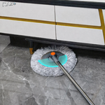 Pamatuf praf extensibil cu maner inox RAZO, 45-180 cm, Cap rotativ, 2 lavete microfibra, pentru curatare eficienta