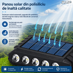 Set 2 lampi solare LED de perete cu iluminare dubla RAZO, Senzor zi-noapte, Iluminare sus-jos, Efect decorativ modern, Alimentare solara fara cabluri, Pornire automata, Design compact, Rezistent la apa
