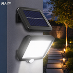 Lampa solara 260LM cu senzor de miscare RAZO, Telecomanda, Rezistenta la apa, Iluminare automata, Incarcare solara, LED, Activare inteligenta pe timp de noapte, Design durabil