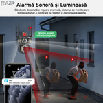 Camera supraveghere 4K Wireless IP66 RAZO, Rotire automata, Zoom 10X, Monitorizare inteligenta, 3 lentile, Detectie umana, Auto tracking, Vedere nocturna color, Audio bidirectional, Alarma