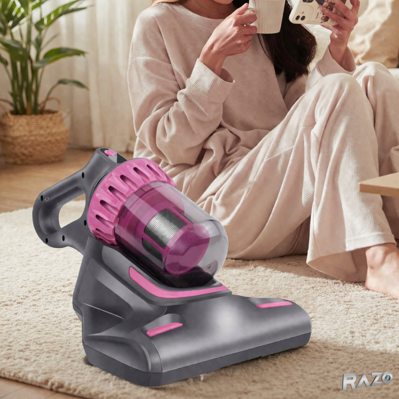 Aspirator vertical 2 in 1 cu UV-C RAZO, Filtrare HEPA, 100W, pentru saltele, canapele, textile