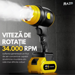 Suflanta portabila cu 2 acumulatori RAZO, Wireless, Incarcator, Geanta transport, Motor puternic, Multifunctionala