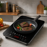 Plita electrica cu inductie 2200W RAZO, Control touch, Timer reglabil, Gatit rapid, Distributie uniforma a caldurii, Programe multipl, Protectie supraincalzire, Design compact