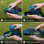 Foarfeca electrica 2 in 1 pentru gradina RAZO, Acumulator 48V, Taiere precisa cu lame interschimbabile, 2 Acumulatori, Design ergonomic, Portabila fara fir