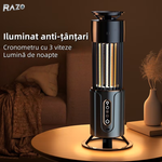 Lampa anti tantari cu iluminare RAZO, 3 temporizatoare, Reincarcabila USB, Captare insecte prin lumina UV, Fara substante chimice, Functionare silentioasa, Design compact