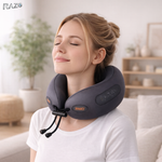Perna masaj cervical electrica 5D RAZO, Incalzire, Wireless, pentru gat, umeri, Relaxare musculara, Gri