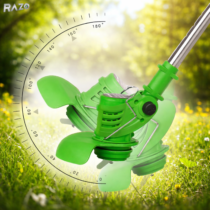 Motocoasa electrica cu 2 acumulatori RAZO, 48V, 4000 mAh, 18000 RPM, Tija telescopica, Multifunctionala, Autonomie extinsa, Wireless