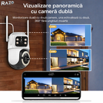 Camera supraveghere IP66 WiFi 6MP RAZO, Exterior interior, Vedere nocturna color, Detectie miscare, Tracking uman, Audio bidirectional, Rezistenta, Monitorizare telefon