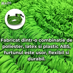 Furtun gradina extensibil 30 metri cu pistol pulverizare RAZO, Multifunctional, Extindere automata si contractare, Material rezistent flexibil, Usor de manevrat, Verde