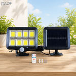 Lampa solara 260LM cu senzor de miscare RAZO, Telecomanda, Rezistenta la apa, Iluminare automata, Incarcare solara, LED, Activare inteligenta pe timp de noapte, Design durabil