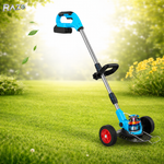 Motocoasa electrica cu roti, 2 acumulatori RAZO, 48V, 4000 mAh, 18000 RPM, Tija telescopica, Multifunctionala, Autonomie extinsa, Wireless
