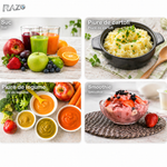 Blender de mana 800W RAZO, 2 viteze, Functie pulse, Lame inox, Multifunctional, Design ergonomic, Compact, Eficient, Negru