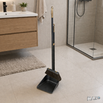 Set matura si faras cu maner lung RAZO, Metal rezistent, Design modern, pentru curatenie eficienta, Negru