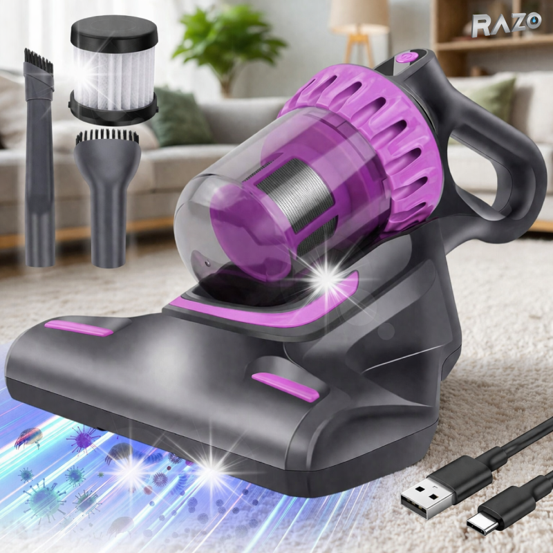 Aspirator vertical 2 in 1 cu UV-C RAZO, Filtrare HEPA, 100W, pentru saltele, canapele, textile