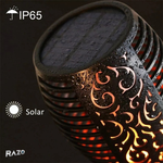 Set 4 lampi solare LED tip flacara RAZO, Iluminat decorativ exterior, Senzor lumina, IP65, Energie solara, 51,5x10x10 cm