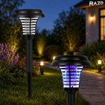 Lampa solara LED si UV anti tantari 2 in 1 RAZO, Iluminare alba, Eliminare insecte cu functie automata, Alimentare solara fara cabluri, Autonomie ridicata, Design rezistent