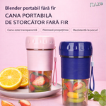 Blender portabil reincarcabil RAZO, Design compact, Usor de transportat, Utilizare rapida oriunde, 450 ml, Albastru deschis