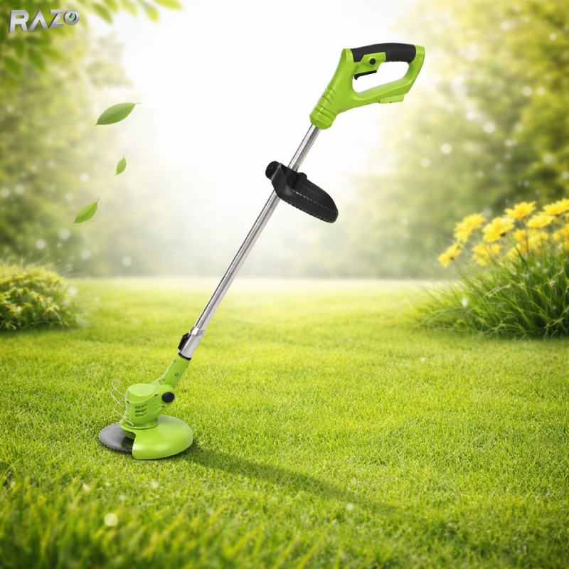 Motocoasa electrica cu 2 acumulatori RAZO, 48V, 4000 mAh, 18000 RPM, Tija telescopica, Multifunctionala, Autonomie extinsa, Wireless