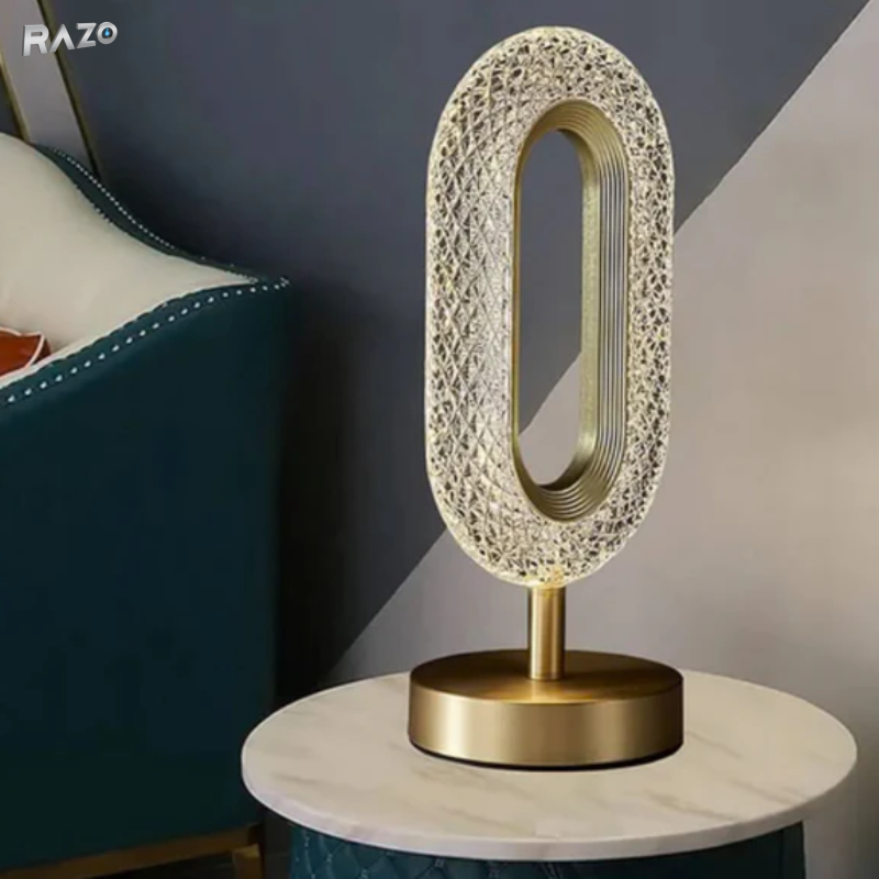 Lampa LED decorativa Crystal RAZO, Control tactil, Reincarcabila USB, Design cristal