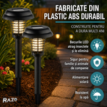 Lampa solara LED si UV anti tantari 2 in 1 RAZO, Iluminare alba, Eliminare insecte cu functie automata, Alimentare solara fara cabluri, Autonomie ridicata, Design rezistent