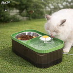 Dispenser automat apa animale 3L RAZO, Filtrare, Alimentare USB, Silentios, pentru pisici, caini, 11x31x17 cm, Verde