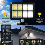 Lampa solara 260LM cu senzor de miscare RAZO, Telecomanda, Rezistenta la apa, Iluminare automata, Incarcare solara, LED, Activare inteligenta pe timp de noapte, Design durabil