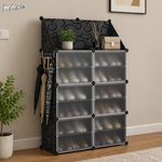 Organizator dublu pantofi cu suport accesorii RAZO, 12 compartimente, Montaj rapid, Material rezistent, Impermeabil