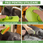 Perie 3 in 1 pentru animale de companie RAZO, Pulverizare, Masaj, Perie pentru pisici, caini, Reincarcabila USB