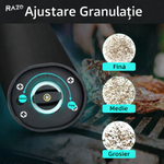 Rasnita electrica pentru condimente RAZO, Reglaj grosime macinare, Alimentare 4 baterii AAA