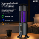 Lampa anti tantari cu iluminare RAZO, 3 temporizatoare, Reincarcabila USB, Captare insecte prin lumina UV, Fara substante chimice, Functionare silentioasa, Design compact